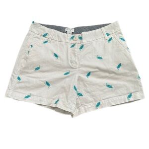 CROWN & IVY Size 4 Embroidered Bird Print Caroline Shorts